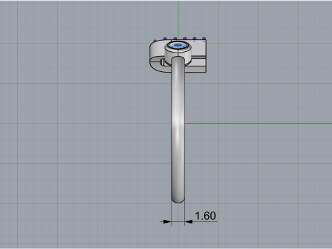 초기 문자 U 링 모델 689 3D 프린트 모델