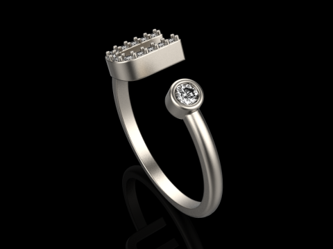 초기 문자 U 링 모델 689 3D 프린트 모델