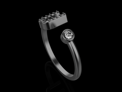 초기 문자 U 링 모델 689 3D 프린트 모델