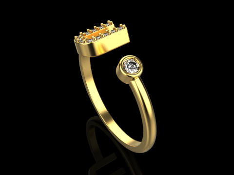 초기 문자 U 링 모델 689 3D 프린트 모델