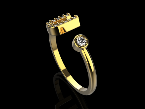 초기 문자 U 링 모델 689 3D 프린트 모델