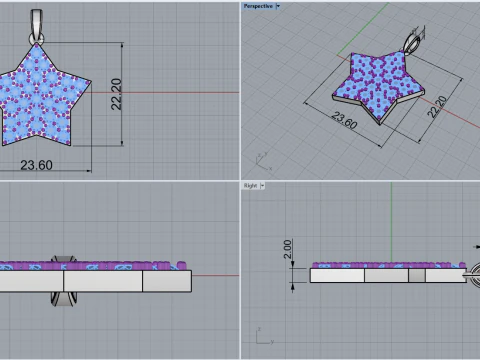 Star pendant model 688 3D Print Model
