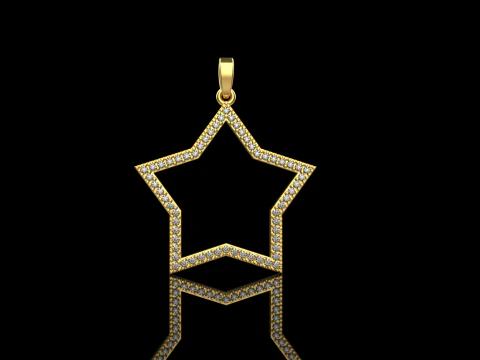 Pendentif &eacute;toile mod&egrave;le 687 Modèles 3D en vedette
