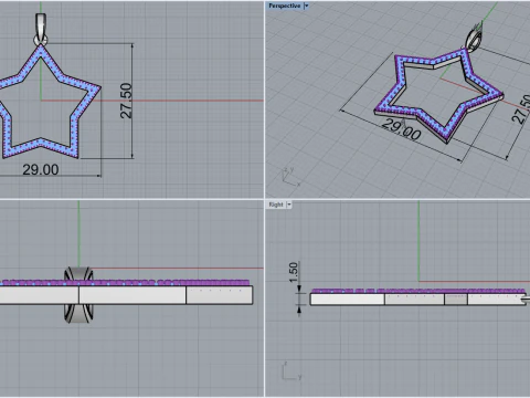 Star pendant model 687 3D Print Model