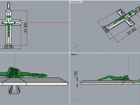 イエス・クロス モデル 683 3Dプリントモデル