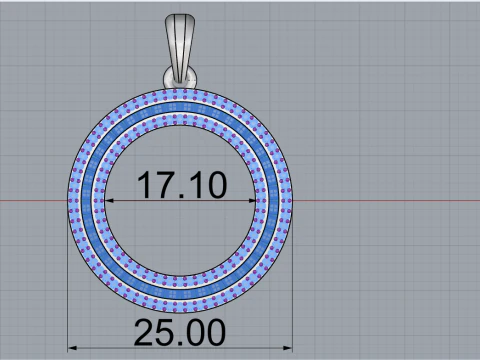 Round pendant with gems model 677 3D Print Model
