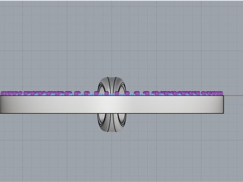 Pendentif rond avec pierres pr&eacute;cieuses mod&egrave;le 677 Modèles 3D en vedette