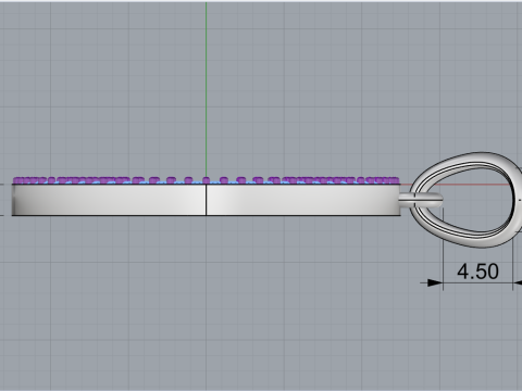 Pendentif rond avec pierres pr&eacute;cieuses mod&egrave;le 677 Modèles 3D en vedette
