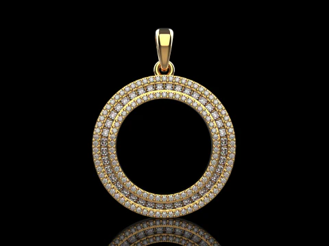 Round pendant with gems model 677 3D Print Model