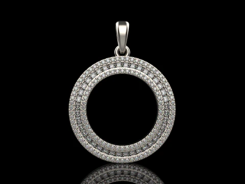 Round pendant with gems model 677 3D Print Model