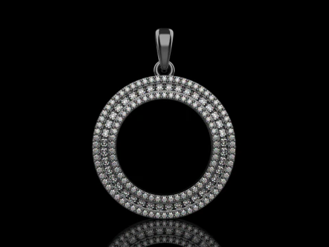Round pendant with gems model 677 3D Print Model