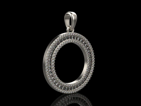 Round pendant with gems model 677 3D Print Model