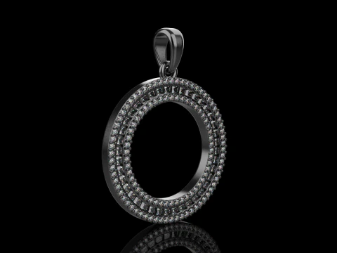 Round pendant with gems model 677 3D Print Model