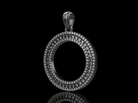 Round pendant with gems model 677 3D Print Model