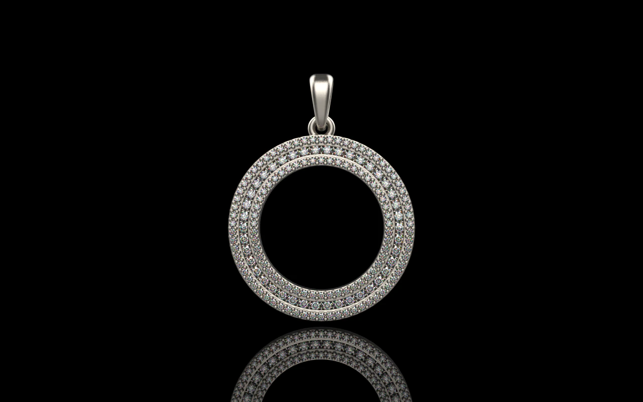 Round pendant with gems model 676 3D Print Model .c4d .max .obj .3ds .fbx .stl .blend 