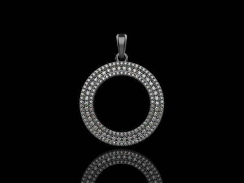 Round pendant with gems model 676 3D Print Model
