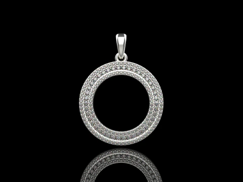 Round pendant with gems model 676 3D Print Model