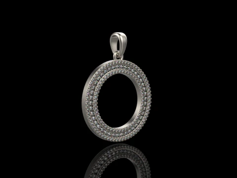 Round pendant with gems model 676 3D Print Model