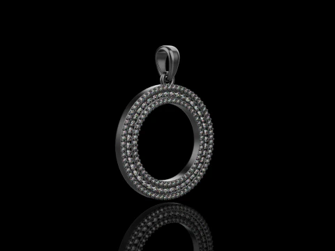 Round pendant with gems model 676 3D Print Model