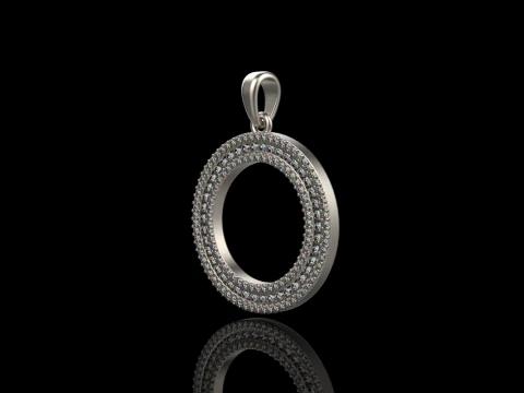Round pendant with gems model 676 3D Print Model