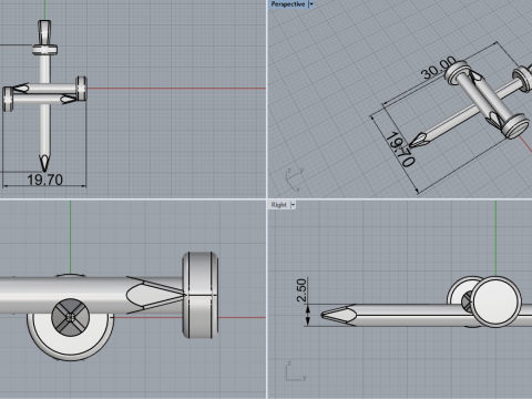 Nagelkreuz Modell 675 3D Druckmodell