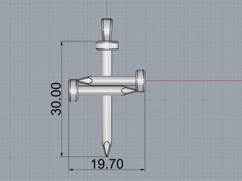 Nagelkreuz Modell 675 3D Druckmodell