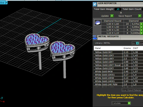 Heart stud earring model 674 3D Print Model
