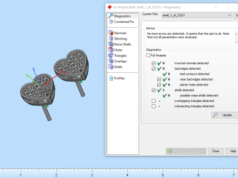 Heart stud earring model 674 3D Print Model