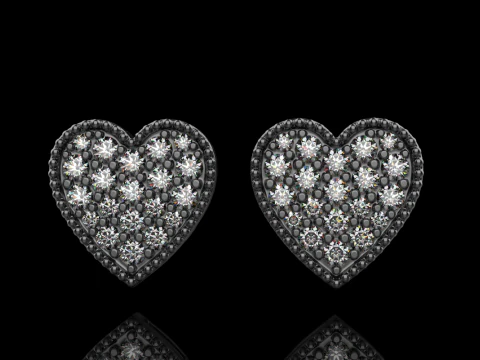 Heart stud earring model 674 3D Print Model