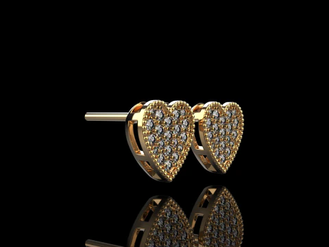Heart stud earring model 674 3D Print Model