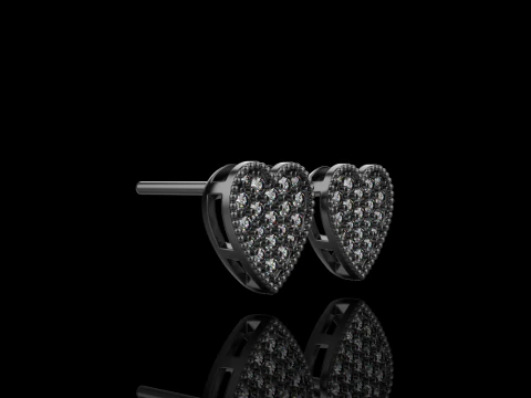 Heart stud earring model 674 3D Print Model