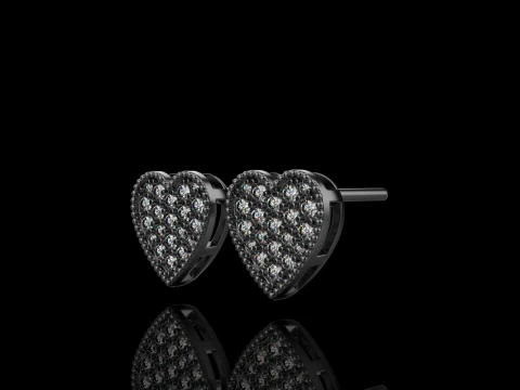 Heart stud earring model 674 3D Print Model