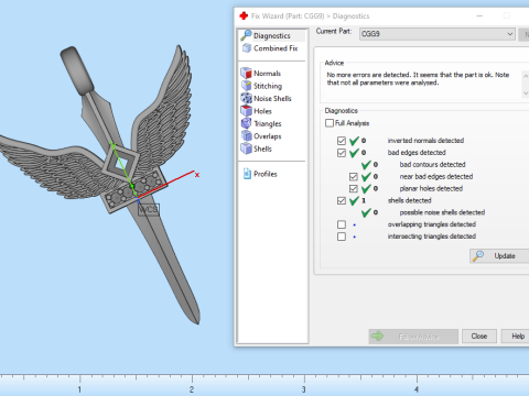 Aartsengel Micha&euml;l zwaard model 673 3D printmodel