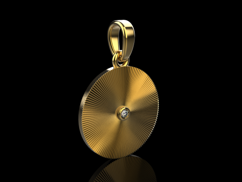 Pendentif rond serti chaton mod&egrave;le 671 Modèles 3D en vedette