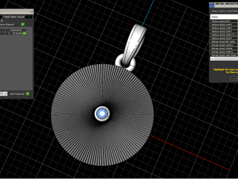 Pendentif rond serti chaton mod&egrave;le 671 Modèles 3D en vedette