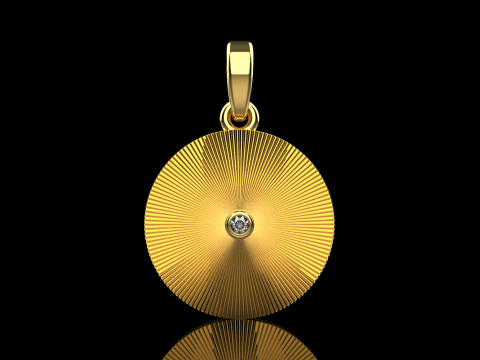 Pendentif rond serti chaton mod&egrave;le 671 Modèles 3D en vedette