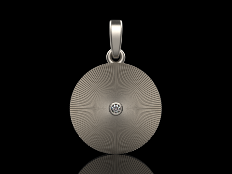 Pendentif rond serti chaton mod&egrave;le 671 Modèles 3D en vedette