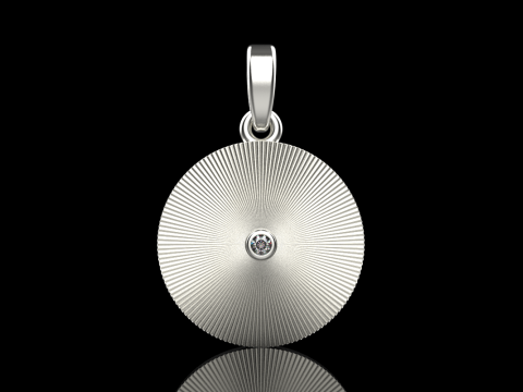 Pendentif rond serti chaton mod&egrave;le 671 Modèles 3D en vedette