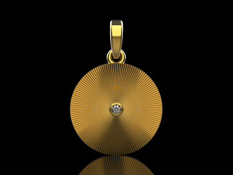 Pendentif rond serti chaton mod&egrave;le 671 Modèles 3D en vedette