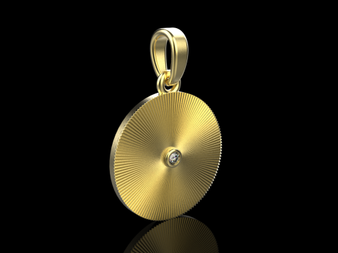 Pendentif rond serti chaton mod&egrave;le 671 Modèles 3D en vedette