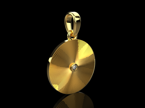 Pendentif rond serti chaton mod&egrave;le 671 Modèles 3D en vedette