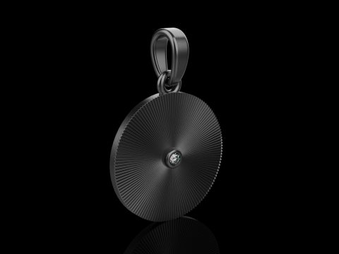 Pendentif rond serti chaton mod&egrave;le 671 Modèles 3D en vedette