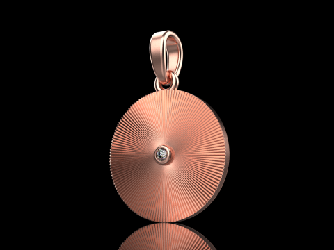 Pendentif rond serti chaton mod&egrave;le 671 Modèles 3D en vedette