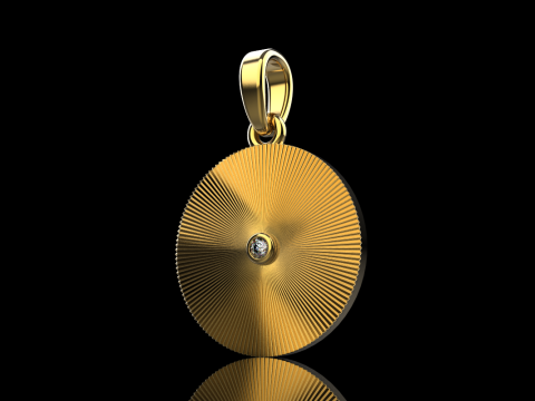 Pendentif rond serti chaton mod&egrave;le 671 Modèles 3D en vedette