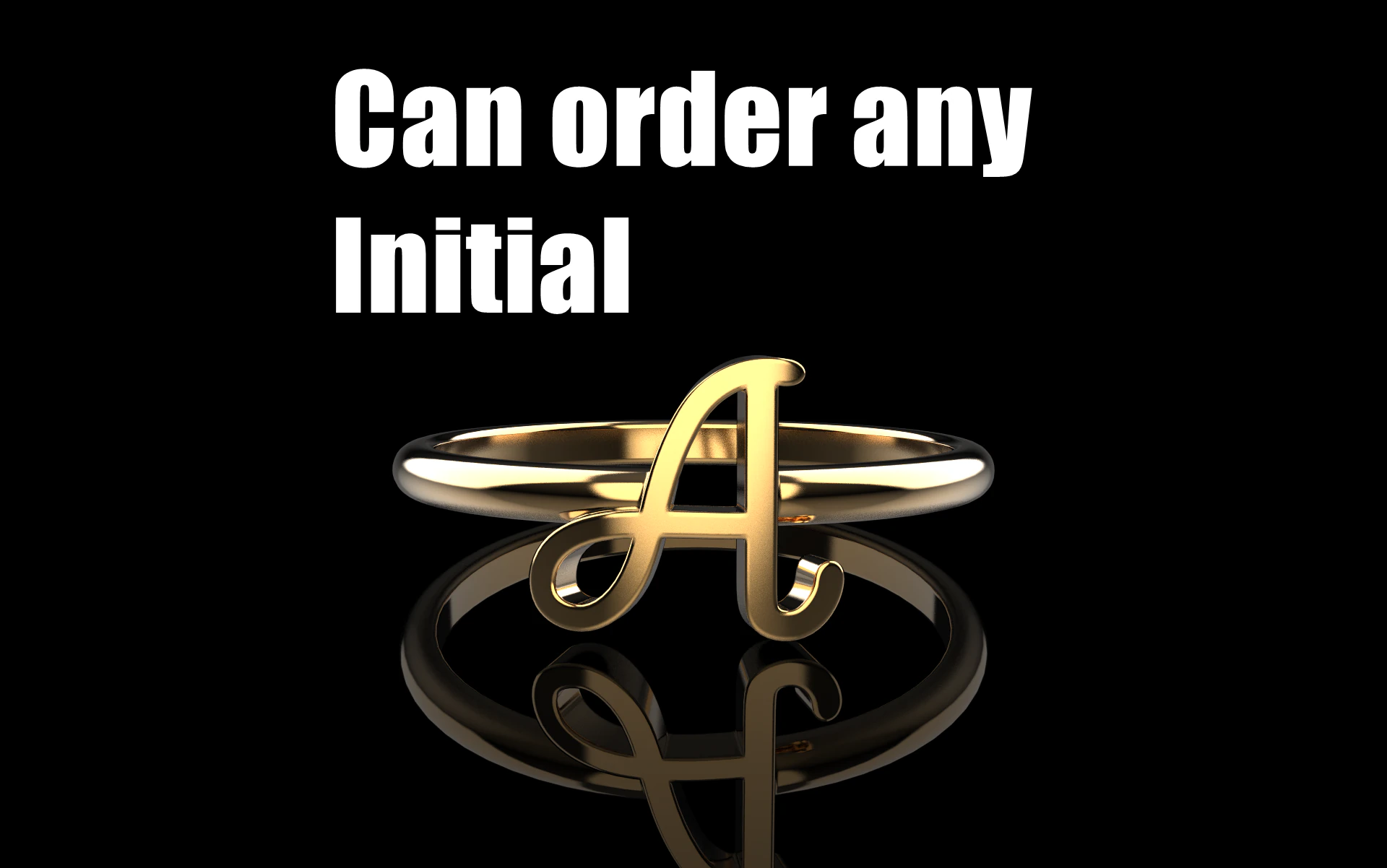 Initial letter A ring model 669 3D Print Model .c4d .max .obj .3ds .fbx .stl .blend 