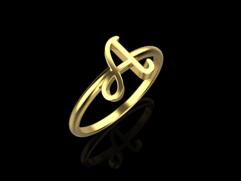 Initial letter A ring model 669 3D Print Model