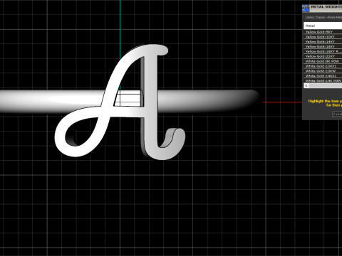 Anfangsbuchstabe A Ringmodell 669 3D Druckmodell
