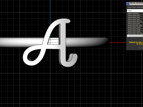 Initial letter A ring model 669 3D Print Model
