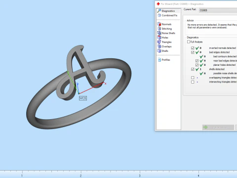 Initial letter A ring model 669 3D Print Model