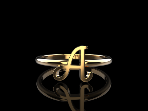 Anfangsbuchstabe A Ringmodell 669 3D Druckmodell
